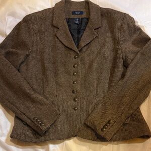 94- Chaps Tan Herringbone Women's Blazer